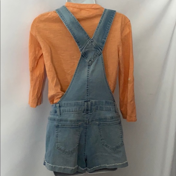 Vintage Denim Jean Overall Shorts Shortalls - Picture 5 of 9
